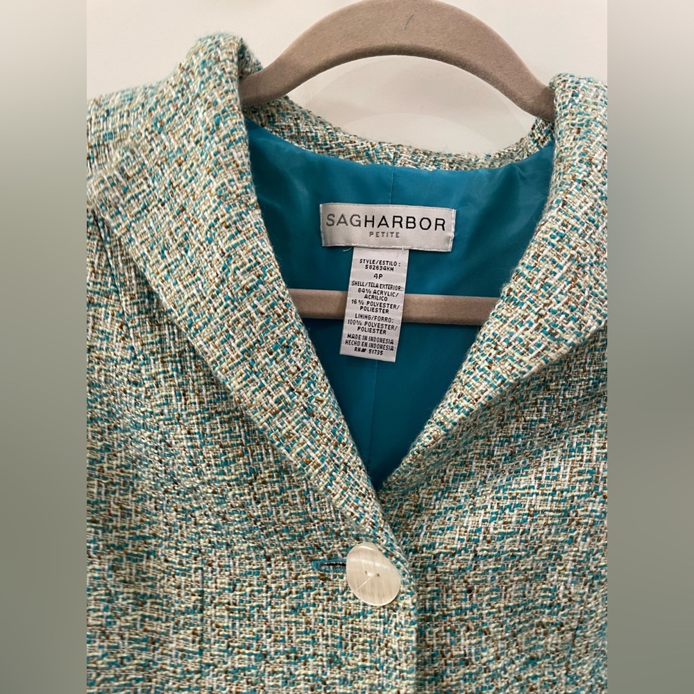One Button Tweed Blazer - Picture 3 of 8
